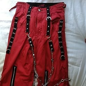 TRIPP NYC Studded Red Cargo Pants